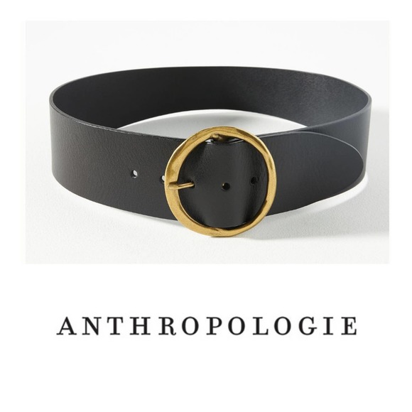 Anthropologie Accessories - Anthropologie Wide Leather Belt Size XS/S Black New
